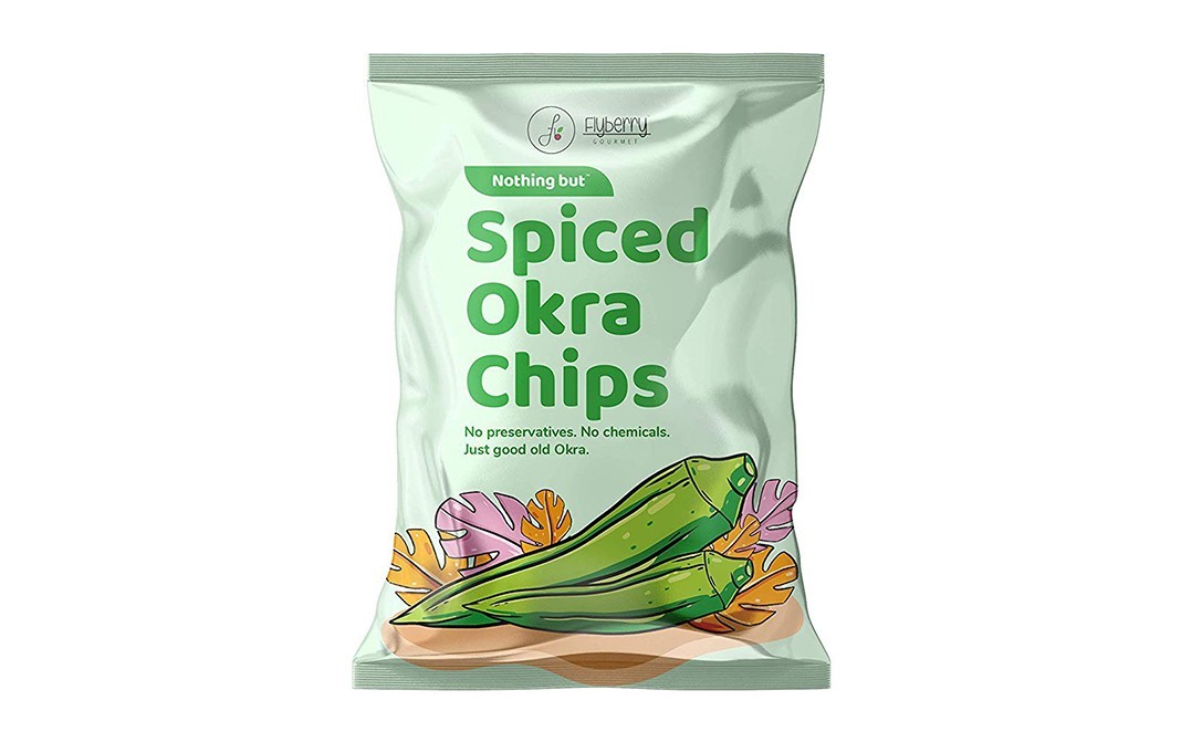 Flyberry Gourmet Spiced Okra Chips    Pack  50 grams